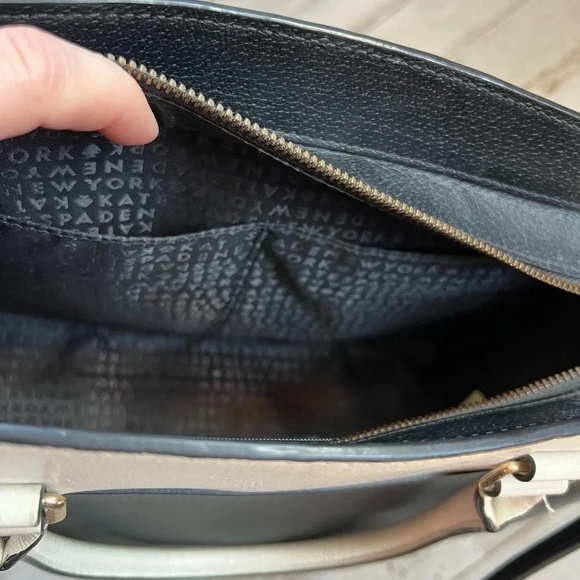 Kate Spade Black and Ivory Colorblock Grove Street Satchel Purse - Picture 11 of 14